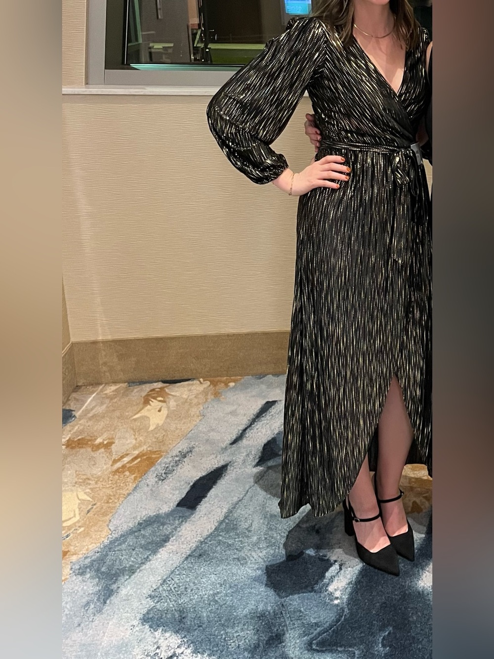 Guess Black Dress with Gold Accents